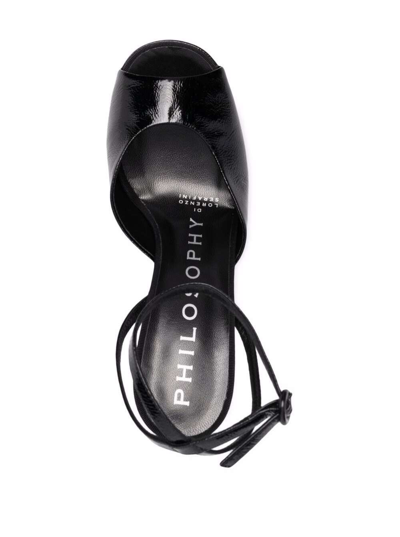 Shop Philosophy Di Lorenzo Serafini Woman's Naplak Black Leather Sandals