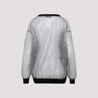 Shop Prada Sequinned Cardigan Shirt In Metallic