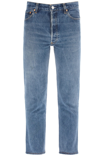 Shop Re/done High Rise Jeans Ankle Crop X Levi's In Blue