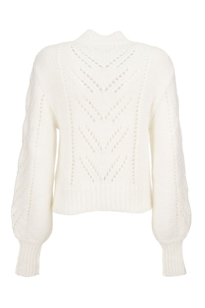 Shop Red Valentino Mohair Blend Sweater In White