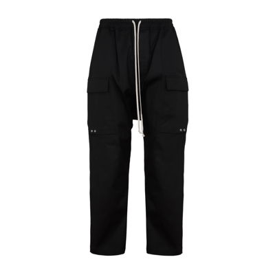 Shop Rick Owens Cotton Cargo Pants In Black