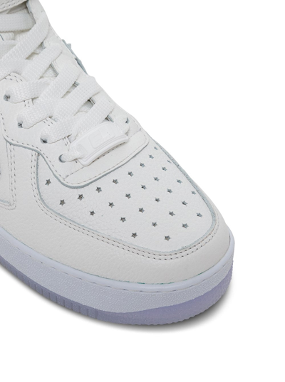 Shop Enterprise Japan Rocket White Leather Sneakers With Logo