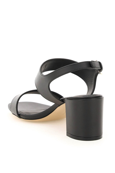 Shop Ferragamo Salvatore  Gancini Leather Sandals In Black