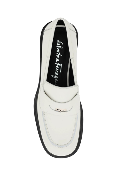 Shop Ferragamo Salvatore  Penny Loafers In White