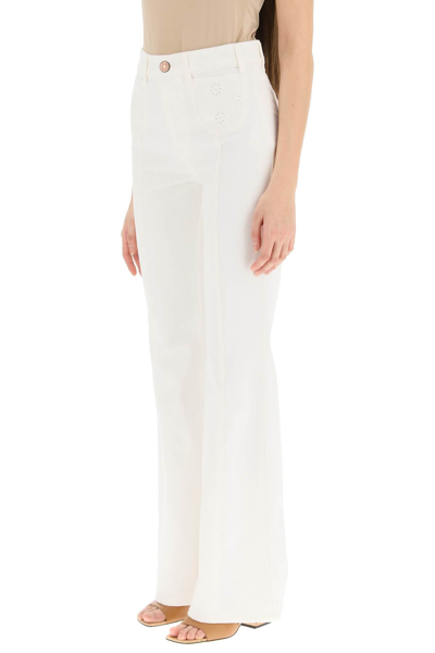 Shop See By Chloé See By Chloe Embroidered Jeans In White