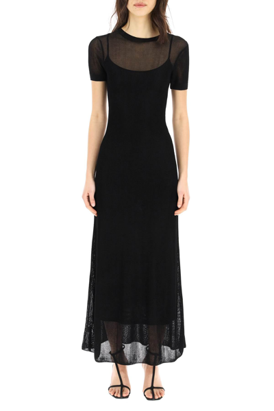 Shop Staud Gem Knit Midi Dress In Black
