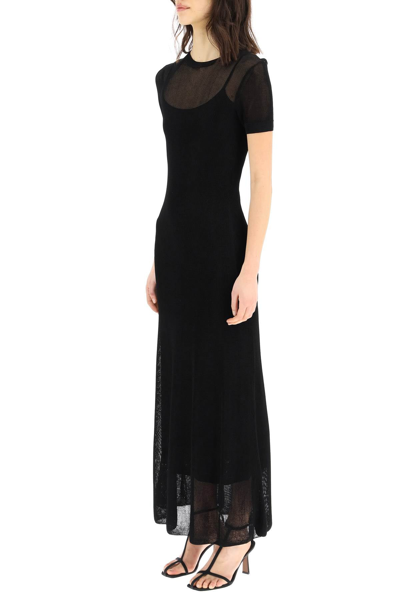 Shop Staud Gem Knit Midi Dress In Black