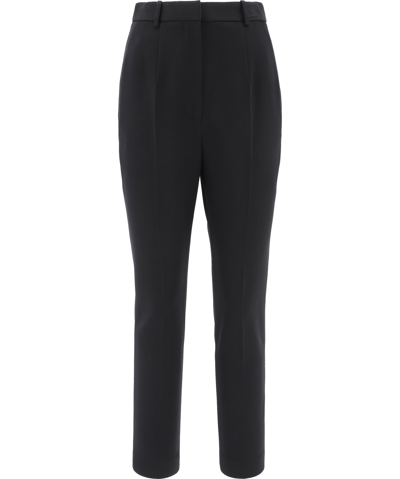 Alexander Mcqueen Virgin Wool Pants In Black  