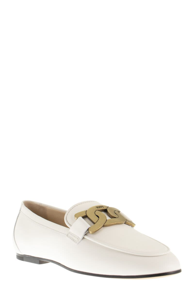 Shop Tod's Kate Leather Loafer In White