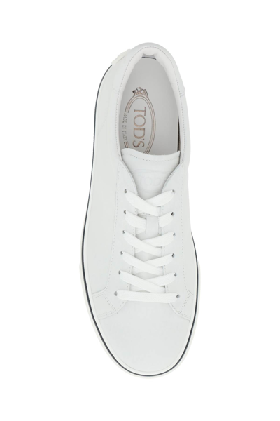 Shop Tod's Low-top Leather Sneakers In White