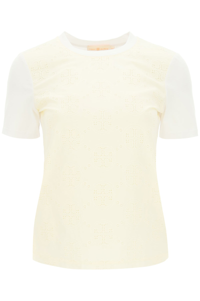 Shop Tory Burch T-shirt With Logo Embroidery In Mixed Colours