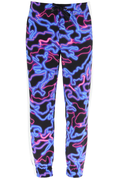 Shop Valentino Camou Neon Trackpants In Mixed Colours