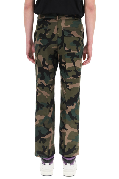 Shop Valentino Camouflage Trousers In Mixed Colours
