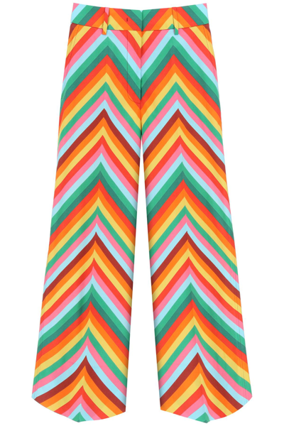 Shop Valentino Cotton Culotte Trousers In Mixed Colours