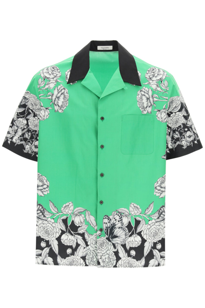 Shop Valentino Dark Blooming Print Short-sleeved Shirt In Mixed Colours