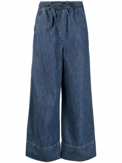 Shop Valentino Denim Pants Clothing In Blue