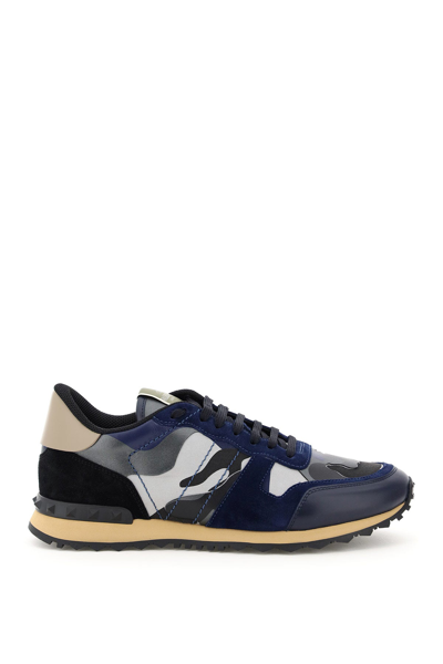 Shop Valentino Garavani Rockrunner Camouflage Sneakers In Mixed Colours