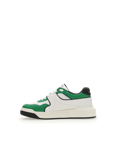 Shop Valentino Garavani Sneakers In White Green
