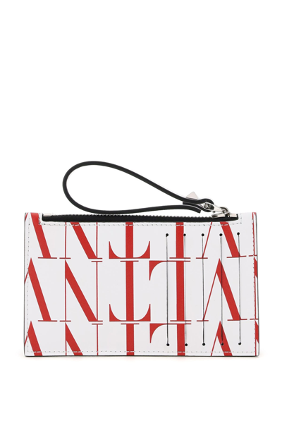 Shop Valentino Garavani Vltn Times Card Holder With Zip In Mixed Colours