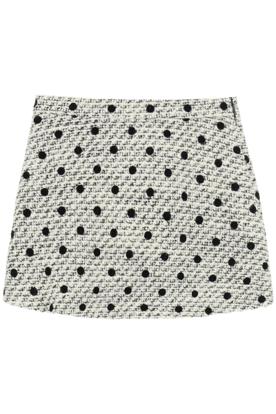 Shop Valentino Polka Dot Tweed Shorts In Mixed Colours
