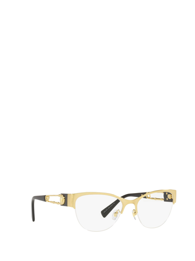 Shop Versace Eyewear Eyeglasses In Brushed Gold