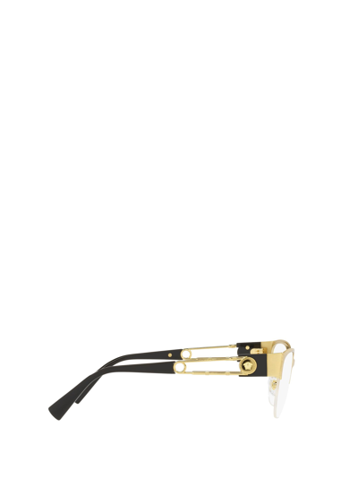 Shop Versace Eyewear Eyeglasses In Brushed Gold