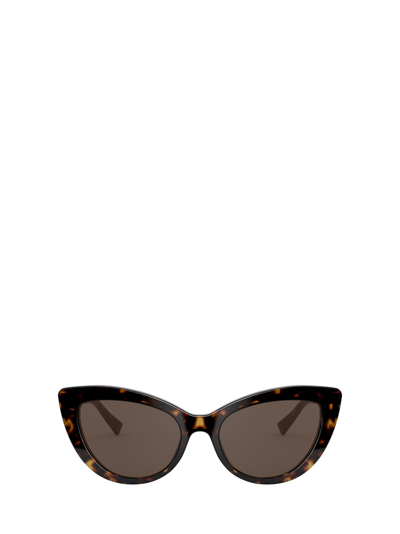 Shop Versace Eyewear Sunglasses In Havana