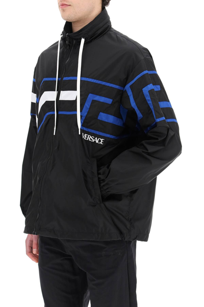 Shop Versace Greca Light Windbreaker Jacket In Mixed Colours