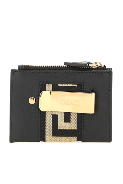 Shop Versace Greca Ribbon Cardholder In Mixed Colours