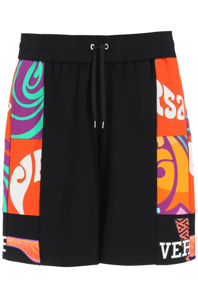 Shop Versace Medusa Music Shorts In Mixed Colours