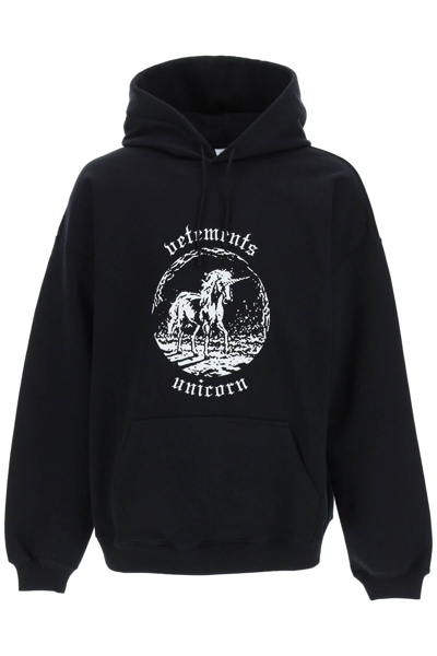 Shop Vetements Double Unicorn Hoodie In Mixed Colours