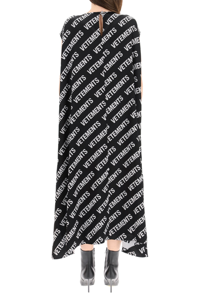 Shop Vetements Long Monogram Dress In Mixed Colours