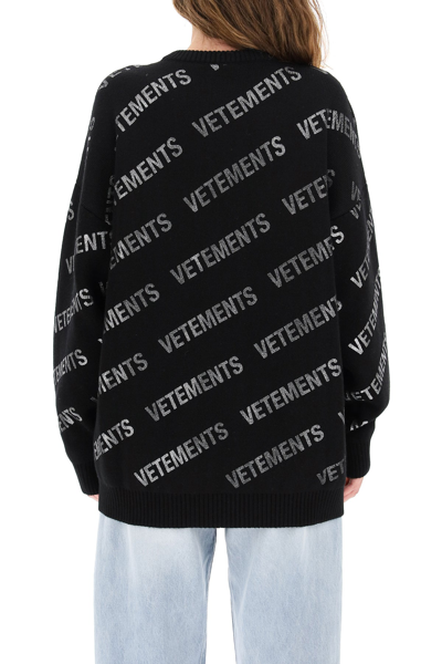 Shop Vetements Monogram Silver Lurex Sweater In Mixed Colours