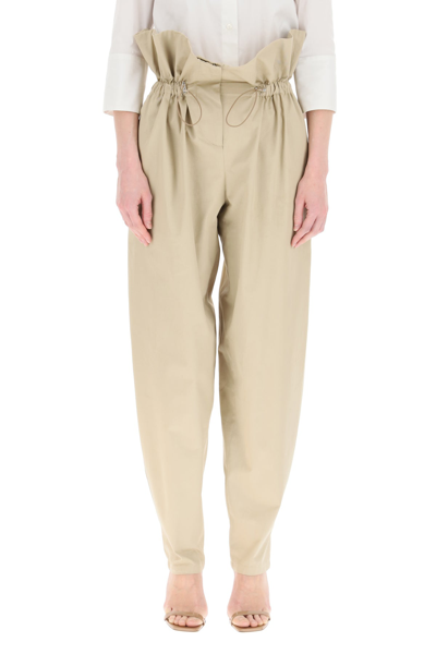 Shop Wandering Corolla Waist Trousers In Beige