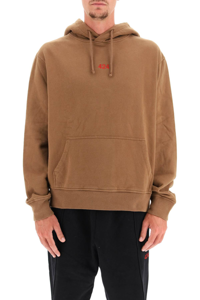 Shop 424 Alias Sweatshirt With Hoodie In Brown