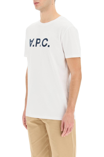Shop Apc A.p.c. Flocked Vpc Logo T-shirt In White