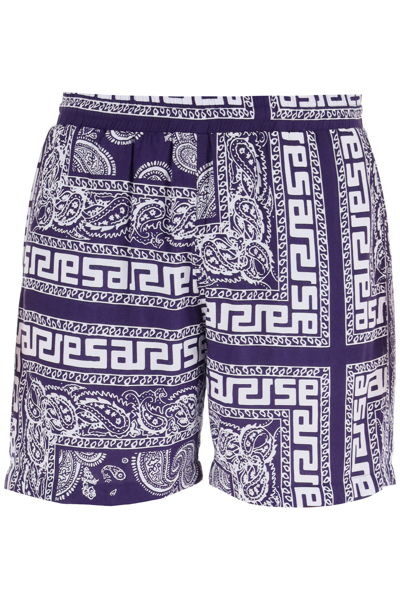 Shop Aries Bandana Print Shorts In Mixed Colours
