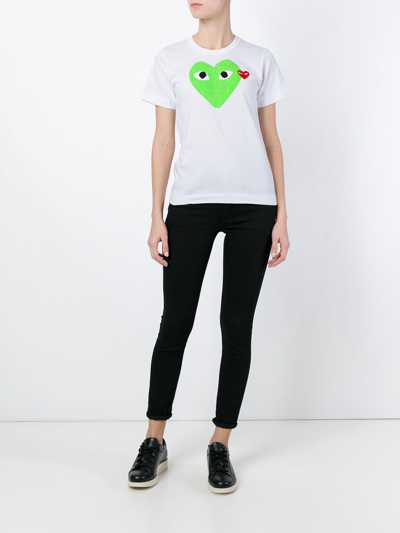 Shop Comme Des Garçons Play T-shirt Heart Clothing In Green