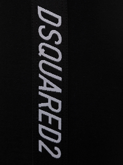 Shop Dsquared2 D-squared2 Woman's Bike Stretch Cotton Bermuda Shorts With Logo In Black