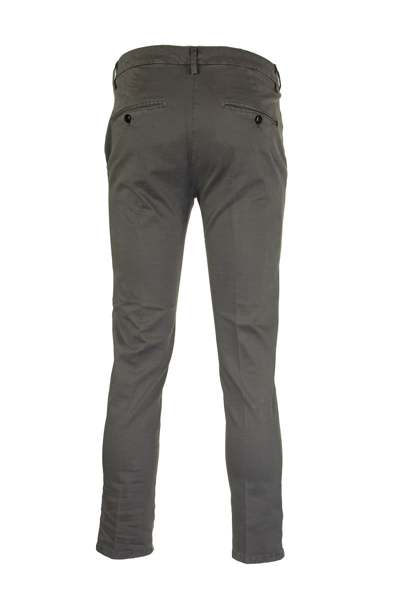 Shop Dondup Alfredo - Cotton Slim-fit Trousers In Smoke Grey