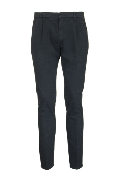 Shop Dondup Gaubert Slim-fit Gabardine Trousers In Dark Blue