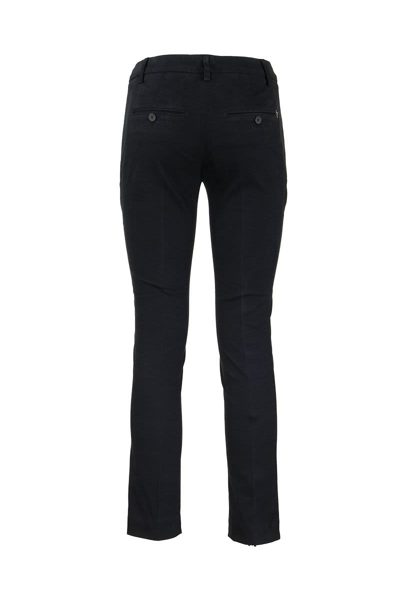 Shop Dondup Perfect Slim Chinos Trousers In Dark Blue