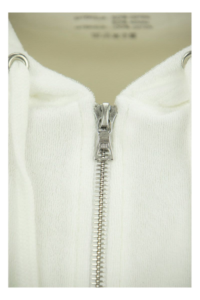 Shop Majestic Filatures Hooded Sweatshirt In Cotton And Modal In White