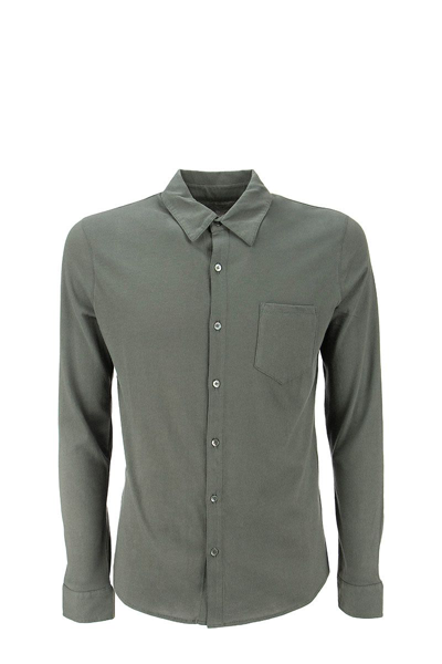 Shop Majestic Filatures Deluxe Cotton Long Sleeve Shirt In Graphite