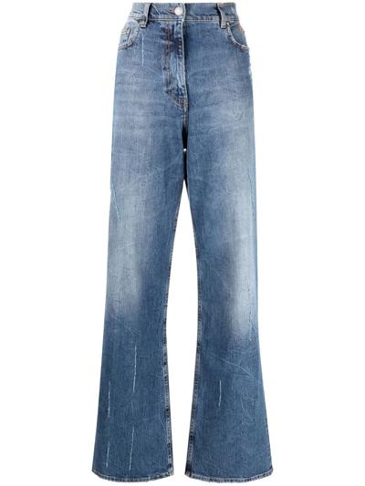 Shop Msgm Faded Straight-leg Jeans