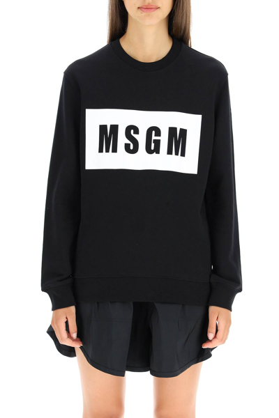 Shop Msgm Logo Box Sweatshirt In Mixed Colours