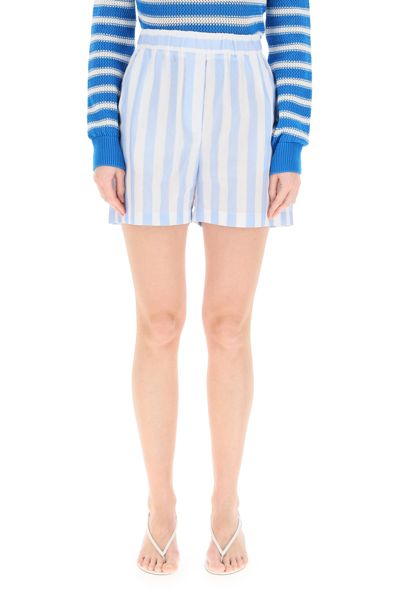 Shop Msgm Striped Shorts In Mixed Colours