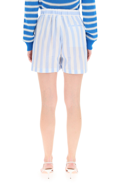 Shop Msgm Striped Shorts In Mixed Colours