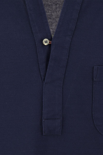 Shop Sease Fish Tail Short - Cotton Piquè Short Sleeve Polo In Blue