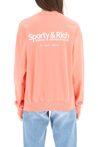 Shop Sporty And Rich Sporty Rich Club Logo Sweatshirt In Pink